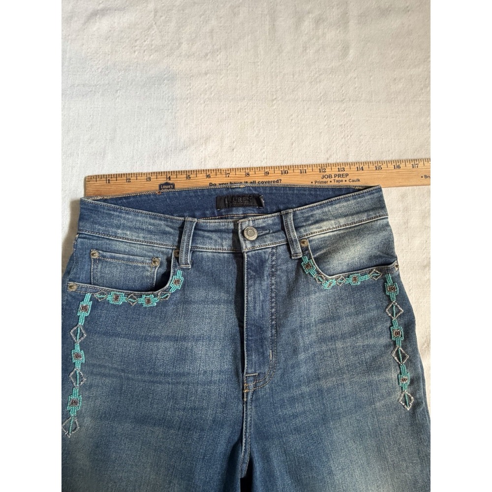 Lauren Ralph Lauren Jeans Womens 8 Blue Beaded Western Stretch Denim - Picture 7 of 9